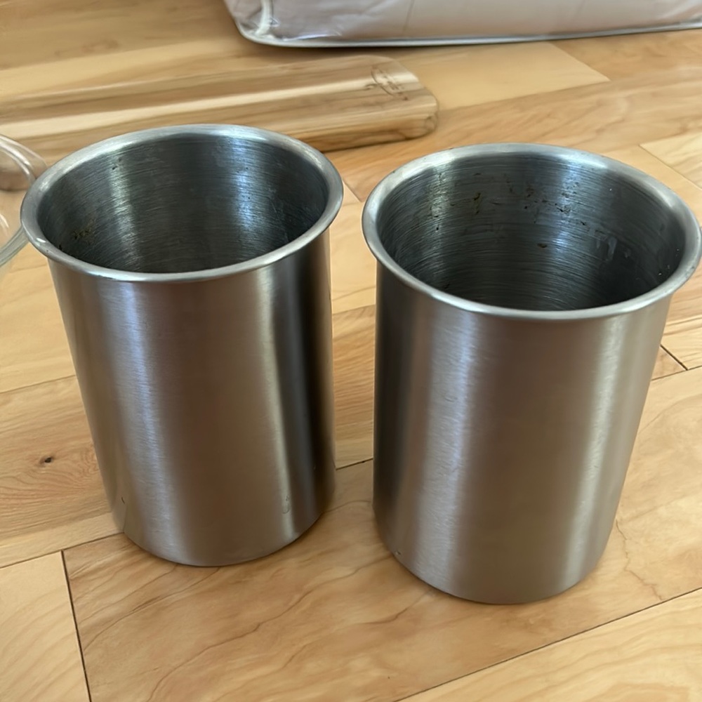 AMCO Houseworks Stainless Steel Two Piece Matching Utensil and Straw Organizer